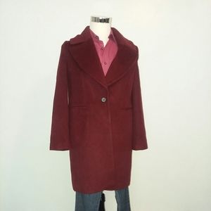 RARE TALBOTS SAMPLE COAT SIZE 8 BURGUNDY